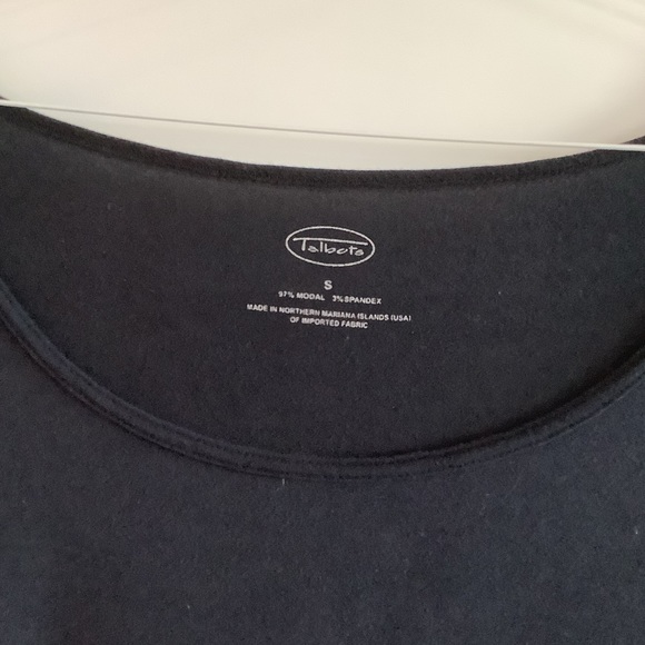 Talbots swoop neck black top - Picture 2 of 2